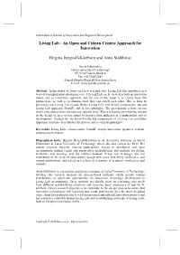 Living Lab - an Open and Citizen-Centric Approach for Innovation