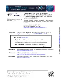 Lymphocyte Subsets Cyclin D3-Cdk4