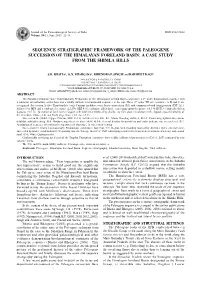Sequence Stratigraphic Framework of the Paleogene Succession of the Himalayan Foreland Basin: a Case Study from the Shimla Hills