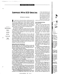 SURPRISES with SCO UNIX/386 Serial Number and Activation Key, Was Set up to Support Only Two Users at a Time