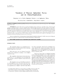 Variations of Thoracic Splanchnic Nerves and Its Clinical Implications