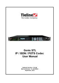 Genie STL User Manual V1.6 Table of Contents