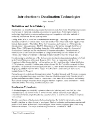 Introduction to Desalination Technologies