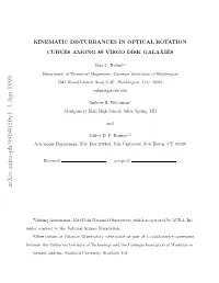 Kinematic Disturbances in Optical Rotation Curves Among 89 Virgo