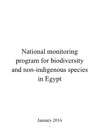National Monitoring Program for Biodiversity and Non-Indigenous Species in Egypt