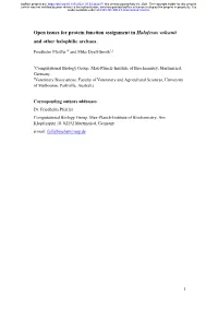 Open Issues for Protein Function Assignment in Haloferax Volcanii and Other Halophilic Archaea