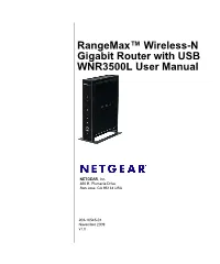 Rangemax™ Wireless-N Gigabit Router with USB WNR3500L User Manual