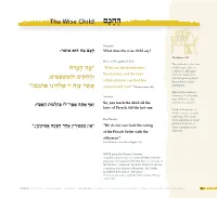 הֶחָכָם the Wise Child