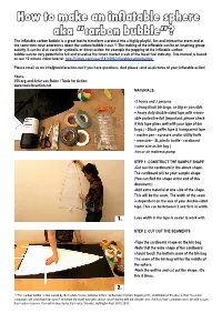 How to Make an Inflatable Sphere Aka “Carbon Bubble”?