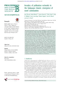 Invaders of Pollination Networks in the Galápagos
