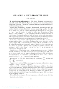On Arcs in a Finite Projective Plane