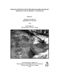 Research Reports from the Programme for Belize Archaeological Project, Volume Six
