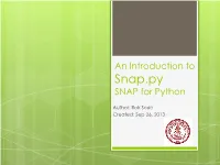 Snap.Py SNAP for Python