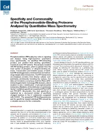 Specificity and Commonality of the Phosphoinositide-Binding
