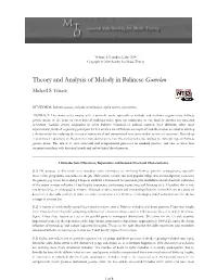 Tenzer, Theory and Analysis of Melody In