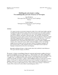 Two Multilinguality Portraits of Learners of Norwegian