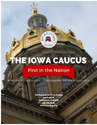 A Precinct Chair's Guide to Organizing the Iowa Caucuses