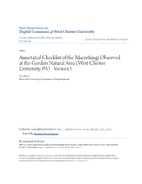 Annotated Checklist of the Macrofungi Observed at the Gordon Natural Area
