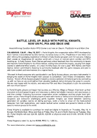 Battle, Level Up, Build with Portal Knights, Now on Pc, Ps4 and Xbox One