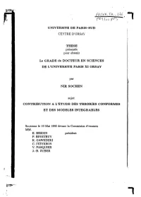 Contribution to the Study of Conformal Theories and Integrable Models