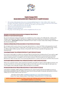 Easter Camps 2021 Zoom Interactive Live Classes for 4-7 and 8-12 Years