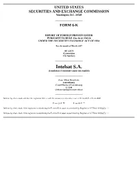 Intelsat S.A. (Translation of Registrant’S Name Into English)