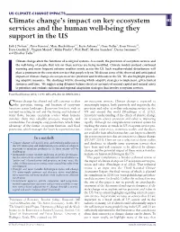 Climate Change's Impact on Key Ecosystem Services and the Human