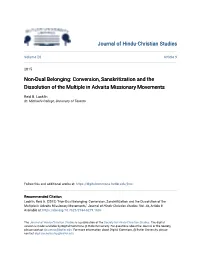 Conversion, Sanskritization and the Dissolution of the Multiple in Advaita Missionary Movements