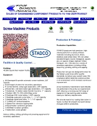 Screw Machines, 3/4" in an Environment Which Stresses Continuous Capacity Improvement