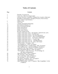 Table of Contents
