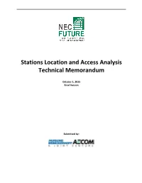 Appendix B.7 Stations Location and Access Analysis TM