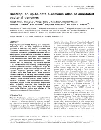 Bacmap: an Up-To-Date Electronic Atlas of Annotated Bacterial Genomes Joseph Cruz1, Yifeng Liu1, Yongjie Liang1, You Zhou2, Michael Wilson1, Jonathan J