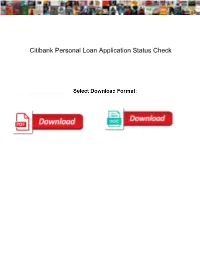 Citibank Personal Loan Application Status Check