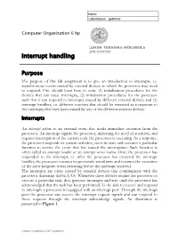 Interrupt Handling