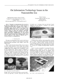On Information Technology Issues in the Nanosatellite Era