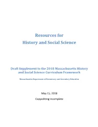 Supplement to the History and Social Science Curriculum Framework