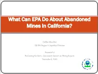 What Can EPA Do About Abandoned Mines in California?