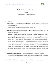Works by Abraham Ecchellensis Books (Chronological Thematical Order)