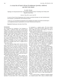 A Revised List of South African Erysiphaceae (Powdery Mildews) and Their Host Plants