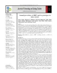Annual Prevalence of HRV and Its Genotypes in Asia, Review