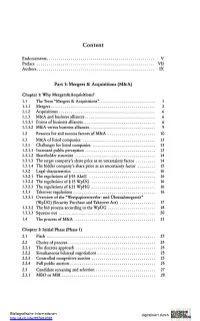 Content Part 1: Mergers & Acquisitions (M&A)