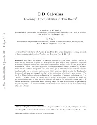 DD Calculus Learning Direct Calculus in Two Hours1