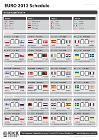 EURO 2012 Schedule Version: 04.04.2012 - V1.4En