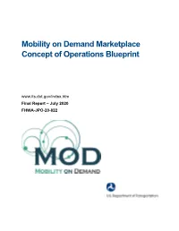 MOD Marketplace Connecting Travelers Concept of Operations
