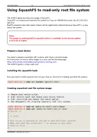 Using Squashfs to Read-Only Root File System