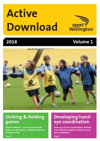 Volume 1 2018 Striking & Fielding Games Developing Hand