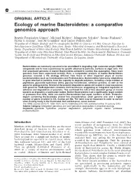 A Comparative Genomics Approach. the ISME