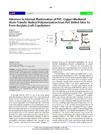 Advances in Internal Plasticization of PVC: Copper-Mediated Atom-Transfer Radical Polymerization from PVC Defect Sites to Form Acrylate Graft Copolymers