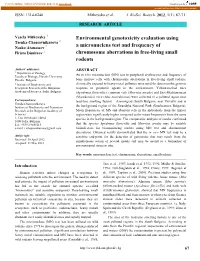 Environmental Genotoxicity Evaluation Using a Micronucleus Test And
