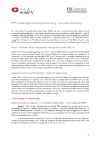 IFRS 9 and Expected Loss Provisioning – Executive Summary